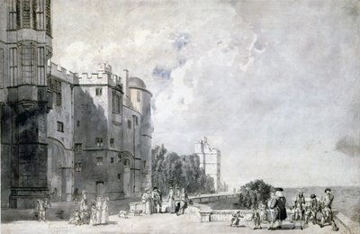 Windsor Castle: terras met uitzicht naar het westen door Paul Sandby